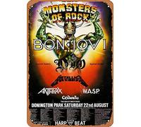 Monsters Of Rock Bon Jovi Metallica Tin Sign Wall decor Retro Metal poster Painted Art Decoration Plaque