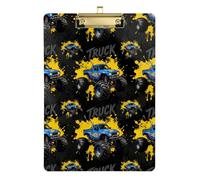 Monsters Truck Boys clipboard with Back Waterproof for Homework Pediatric Size 9 x 12