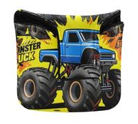 monsters Trucks Big Power Comic Style Seamless Pattern Square Mallet Putter Cover Magnetic Closure Golf Accessories for Most Brand Waterproof PU Leather