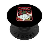 Monsters Under the Bed Society Funny Retro Horror Parody PopSockets Adhesive PopGrip