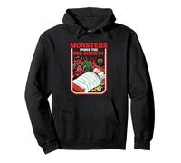 Monsters Under the Bed Society Funny Retro Horror Parody Pullover Hoodie