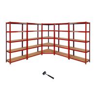 MonsterShop 1 X Corner Garage Racking Shelving Unit & 4 X Single Racking Storage Units