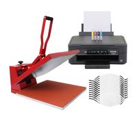 PixMax 10 Sublimation Face Masks, Clam 38cm Heat Press & Epson Printer