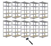Monstershop 10 X Q-Rax Grey Metal Racking Units 120 X 50 X 180Cm In Blue Blue