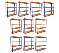 10 Metal Garage Shelving Units 1.5m Wide-Heavy Duty Storage Racking S-RAX 4Tier