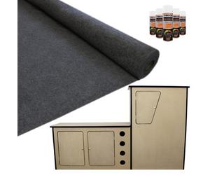 MonsterShop 11M2 Van Lining Carpet Super Stretch Kit Anthracite Dark Grey With Camper Motor Home Kitchen Unit
