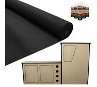T-Mech 11m2 Van Lining Carpet Super Stretch Kit Black | with Camper Motor Home Kitchen Unit | Free 5 Heavy Duty Adhesive Glue Spray Cans