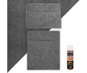 MonsterShop 11Sqm Van Lining, Storage Pouches & Adhesive Glue - Smoke Grey
