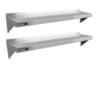 Monstershop 2 X KuKoo Stainless Steel Shelves 1500mm X 300mm