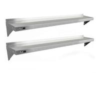 MonsterShop 2Xkukoo Commercial Stainless Steel Shelves Kitchen Wall Shelf Catering Corrosion Resistant & Free Microfiber Cloths 1940mmx300mm