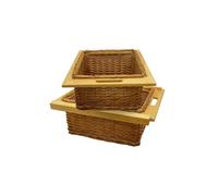 Monstershop 2 X Pull Out Wicker Kitchen Baskets 500Mm In Terracotta Terracotta