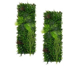 MonsterShop 2Pcs Artificial Plant Wall Panel 50 X 150Cm Alina Living Foliage Greenery Tiles Indoor Outdoor Weather & Uv Resistant