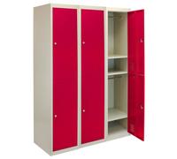 Metal Lockers 2 Doors Steel Staff Storage Lockable Gym School Changing Room Red