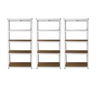 3x 5 Tier Industrial Steel Metal Racking Garage Shelving Unit Warehouse Shelf