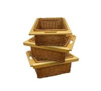 MonsterShop Pull Out Wicker Basket Drawer 500mm Kitchen Storage Solution 100% Handmade Rattan Free Fixing Kit