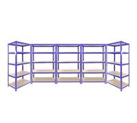 5 x Heavy Duty Metal Racks | 2 x Large (90cm wide) and 3 x extra large (120cm) wide | Shelves Shelving Storage for Garage Shed Workshop