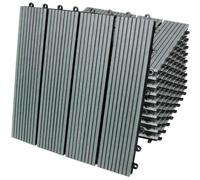 Monstershop 33 x WPC Decking Floor Tiles 30x30cm - Grey