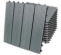 Monstershop 33 X Wpc Decking Floor Tiles 30X30Cm - Grey Grey