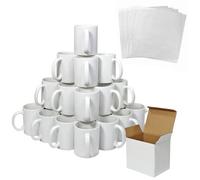 MonsterShop 36 11Oz White Mugs With Boxes & 5 Sublimation Sheets
