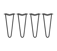 MonsterShop Hairpin Legs 4 x 12" - 2-Prong 10mm Steel - Black