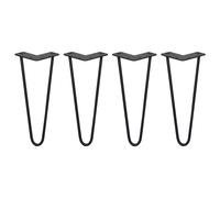 Monstershop 4 x 12" Hairpin Legs - 2 Prong - 10mm - Black Monstershop Black