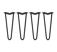 Monstershop 4 X 14" Hairpin Legs - 2 Prong - 12Mm - Black Black