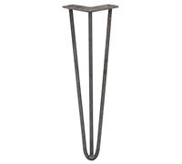 Monstershop 4 x 16" Hairpin Legs - 3 Prong - 10mm - Raw Steel in Silver Monstershop Silver