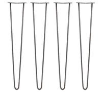 Monstershop 4 X 28" Hairpin Legs - 2 Prong - 10Mm - Raw Steel In Silver Silver One Size