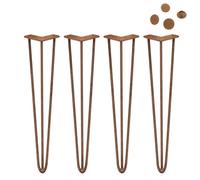 MonsterShop 4 X 28" Hairpin Legs - 3 Prong - 10mm - Antique Copper
