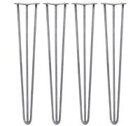 Monstershop 4 x 28" Hairpin Legs - 3 Prong - 12mm - Raw Steel in Silver Monstershop Silver