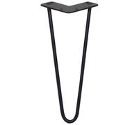 SkiSki 4 x 12" Hairpin Legs - 2 Prong - 10mm - Black