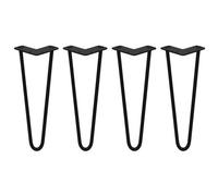 Monstershop 4 x 14" Hairpin Legs - 2 Prong - 12mm - Black Monstershop Black