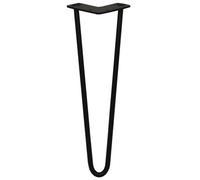 SkiSki 4 x 16" Hairpin Legs - 2 Prong - 12mm - Black