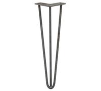 SkiSki 4 x 16" Hairpin Legs - 3 Prong - 10mm - Raw Steel