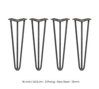 MonsterShop 4 X Hairpin Leg - 16 - Unfinished - 3 Prong - 12M