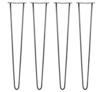 Monstershop 4 x 28" Hairpin Legs - 2 Prong - 10mm - Raw Steel in Silver Monstershop Silver