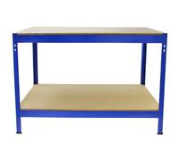 MonsterShop 4 X Garage Shed Storage Metal Shelving Units With 1 X Workbench