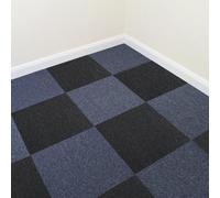 MonsterShop 40 X Carpet Tiles 10M2 Charcoal Black And Storm Blue