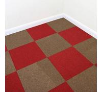 MonsterShop 40 X Carpet Tiles 10M2 Sand And Scarlet Red