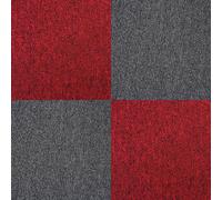 Monstershop 40 X Carpet Tiles 10M2 / Scarlet Red & Charcoal Black Red