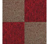 Monstershop 40 X Carpet Tiles 10M2 / Scarlet Red & Sand Red