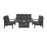 Monstershop 5 Seater Reclining Furniture Set With Firepit in Grey Monstershop Grey