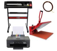 Monstershop 50cm Clam Press, 720mm Vinyl Cutter & Epson Printer in Black Monstershop Black