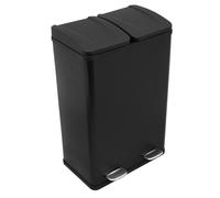 Monstershop 60L Dual-Compartment Kitchen Pedal Bin - Black