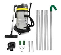 Monstershop 60L Wet & Dry Vacuum, Gutter Vacuum Poles & Camera, Silver