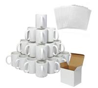 MonsterShop 72 11Oz White Mugs With Boxes & 10 Sublimation Sheets