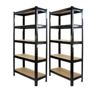 Monster Racking T-rax Heavy Duty Shelving Units, Black, 75Cm W, 30Cm D, Set Of 2, Black