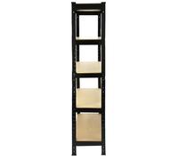 8 x Black Racking Bay Unit 5 Tier Heavy Duty Steel Metal 150kg capacity Per Shelf Garage Shelves Storage Warehouse Shed Workshop Boltless Shelving 75cm x 150cm x 30cm Free Rubber Mallet Black