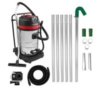 Gutter Cleaning 80L Wet & Dry Hoover 24ft Vacuum Pole Kit 1.2m - 7.2m Long Reach 5m Hose 4K Camera Real Time Inspection 4x Zoom Wide Angle 3000W Triple Motor Accessories Nozzles Carry Bag Included