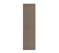 Acoustic Slat Wall Panel Light Walnut Luxury 3D Wood Veneer Modern Feature Media Slatted Panelling Interior Wall Or Ceiling 2400mm x 600mm Felt Backing Sound Absorbing Easy Installation Fixing Kit